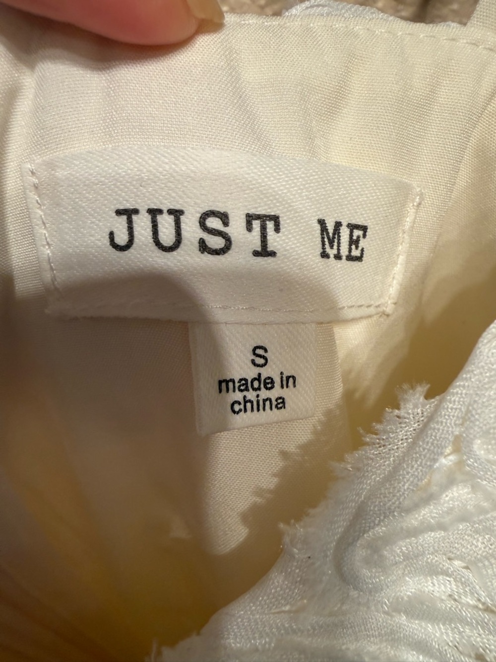 Just Me cream ivory boho princess midi dress spaghetti straps size small new - Picture 8 of 14